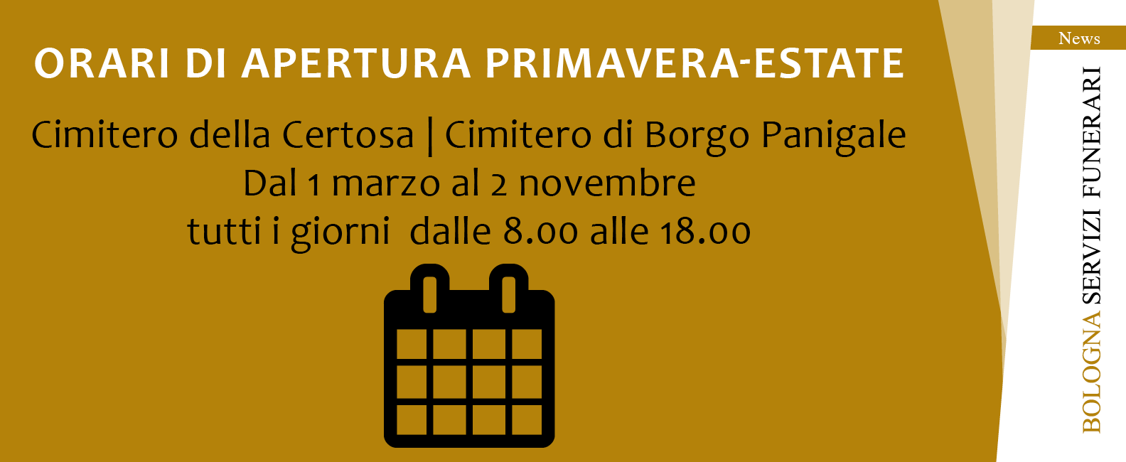 Nuovi orari cimiteri Bologna e Borgo Panigale